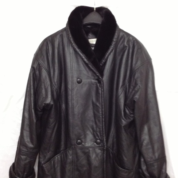 Leather 3/4 length coat - great condition!!!