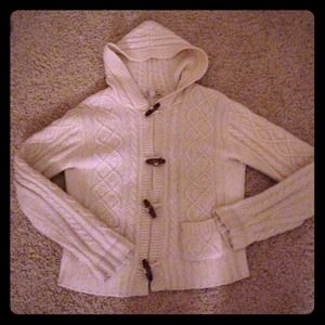 Free people button up sweater with hood