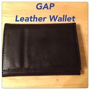 GAP Black Leather Mens Wallet New