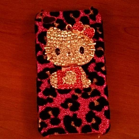 3D Bling Hello Kitty Pink Leopard iPhone 4/4S Case - Picture 1 of 1