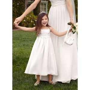 David's Bridal Ivory Flower Girl Dress