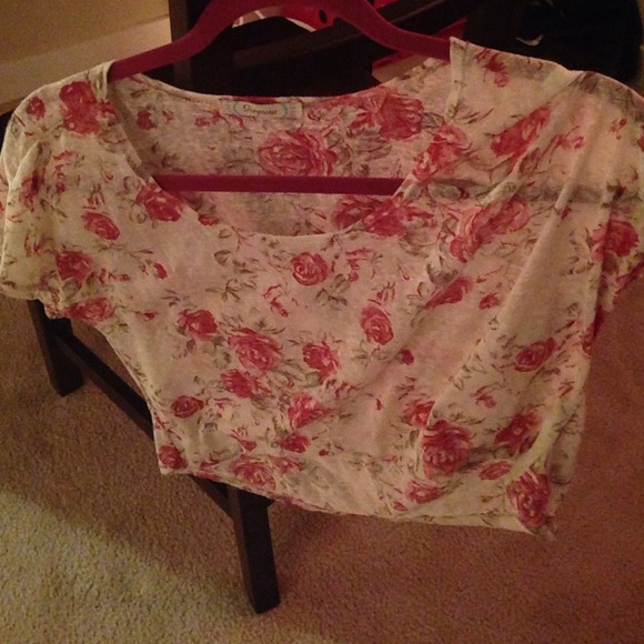Floral crop top (see through)
