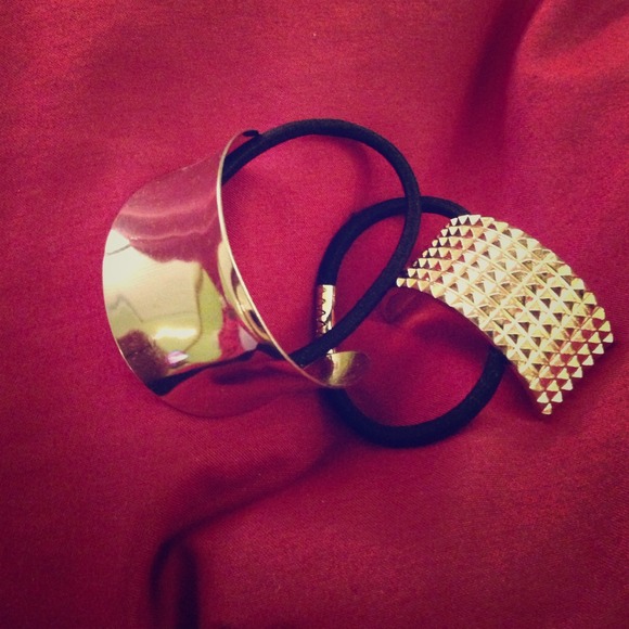 Silver and gold hair ties