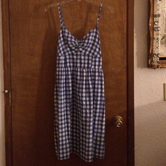 Blue gingham dress