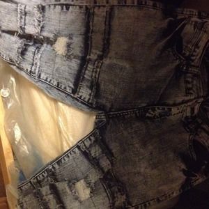 Acid washed ripped jeans