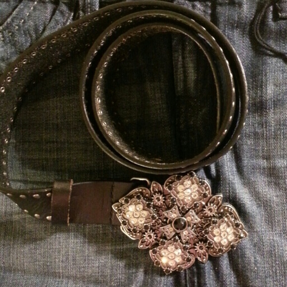 Guess Black Leather Belt