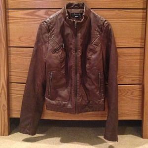 Chocolate brown leather jacket