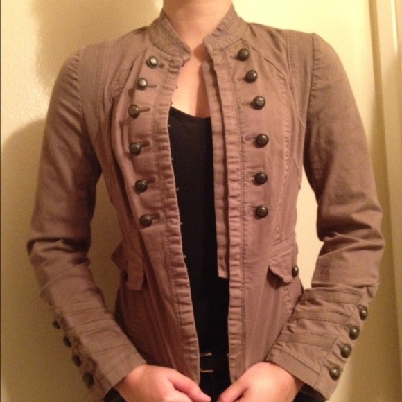 Outerwear - Military style jacket w/ anchor encrusted buttons