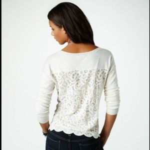 American Eagle lace back sweater