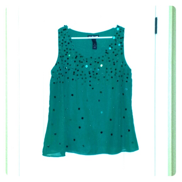 Lane Bryant Tops - Green Sequin Top