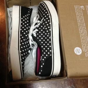 Keds Black/White Polka Dot tennis shoes