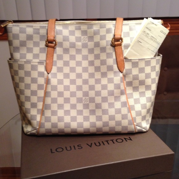 🌟Auth Louis Vuitton Totally MM Damier Azur