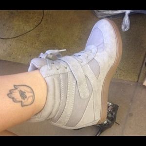 Grey Suedette Wedges