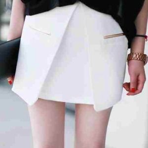 BRAND NEW metal pocket wrap skirt- white
