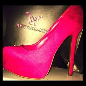 Hot pink pumps