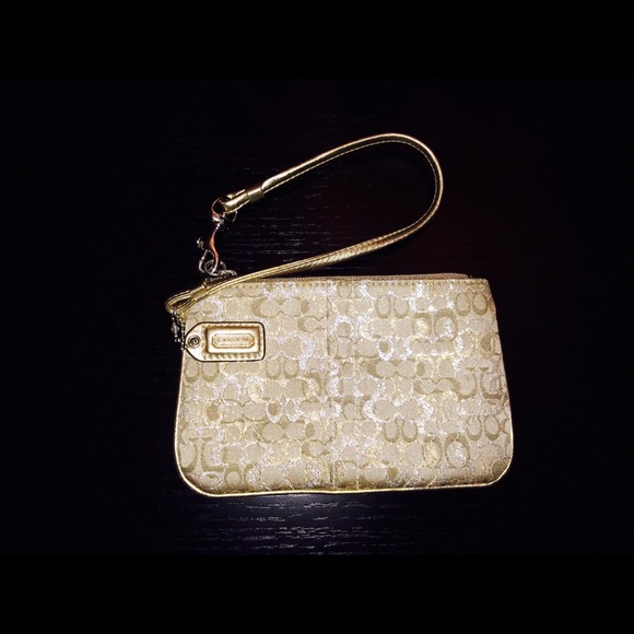 Coach gold wristlet