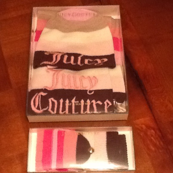 Juicy couture hat scarf and gloves set