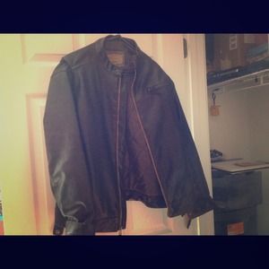 BLACK FAUX LEATHER ARIZONA JEAN CO JACKET  MEN'S