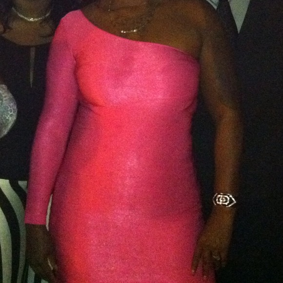 Hot pink bandage dress