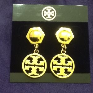 Tory Burch Circle Logo Earrings -AUTHENTIC