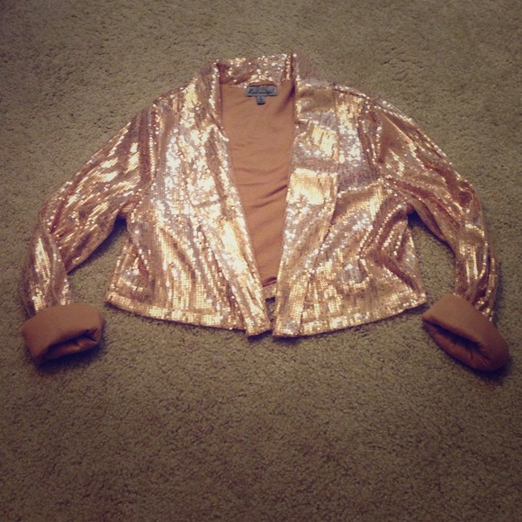 Sequin knit Long Sleeve Bolero