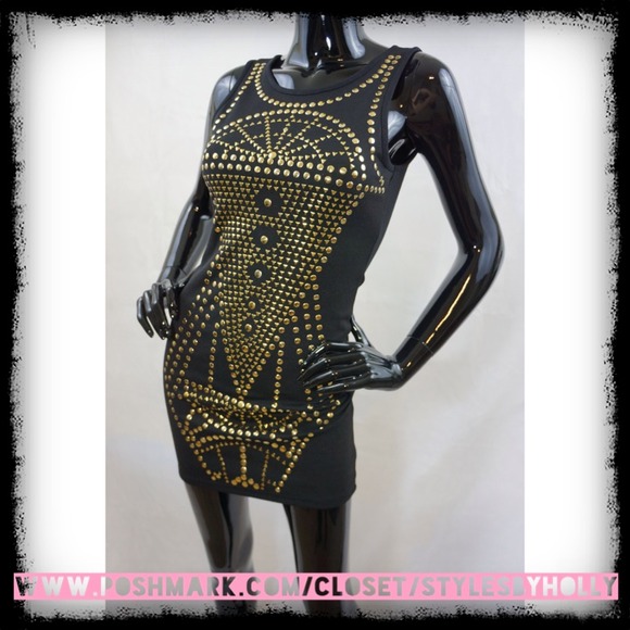 XX SOLD XX Gold Studded Bodycon NWT