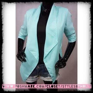 Aqua Chiffon Outerwear NWOT