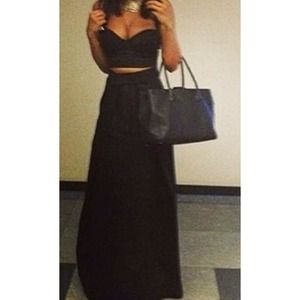 Black Necessary Clothing high waist maxi skirt