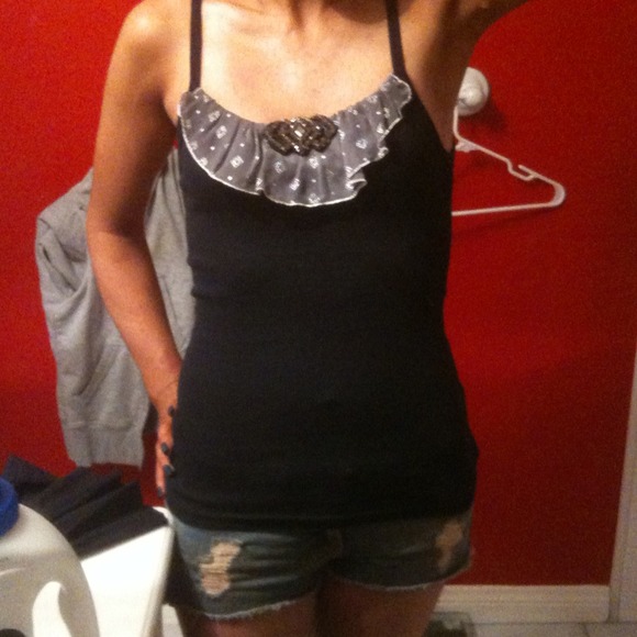 embellished anna sui top w/ bib