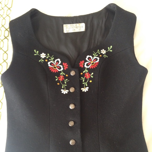 Vintage Embroidered Wool Vest.