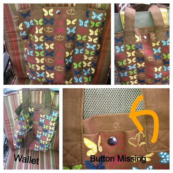 CUTE BAG WITH BUTTERFLY PRINT - Picture 1 of 3