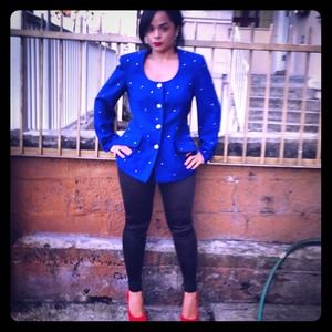 Vintage royal blue stud blazer