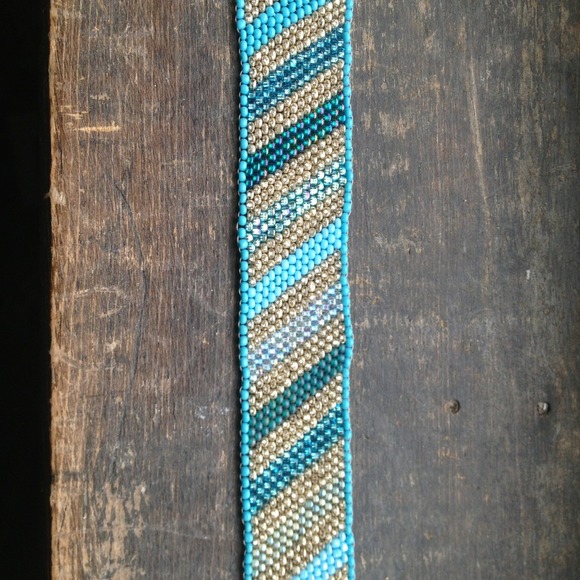 Hand woven beaded bracelet