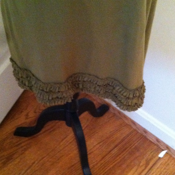 Olive green one shoulder dress. - Picture 3 of 4