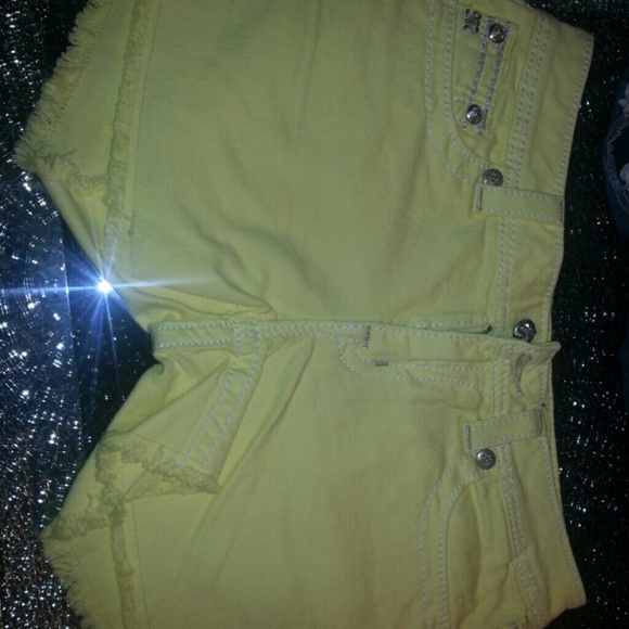 Yellow miss me shorts
