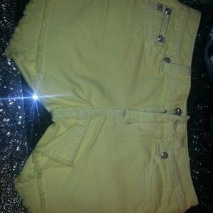 Yellow miss me shorts