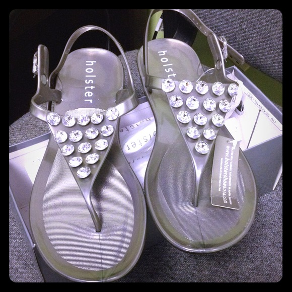 Holster Shoes - Pewter jelly flats sz 10. Made in the USA, BNWT