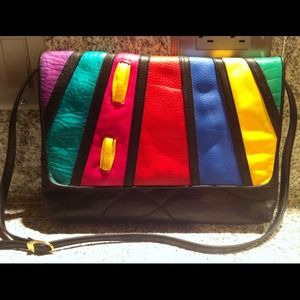 Funky Retro Rainbow Colored Purse
