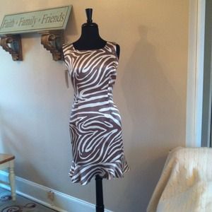 Zebra print silk tank dress