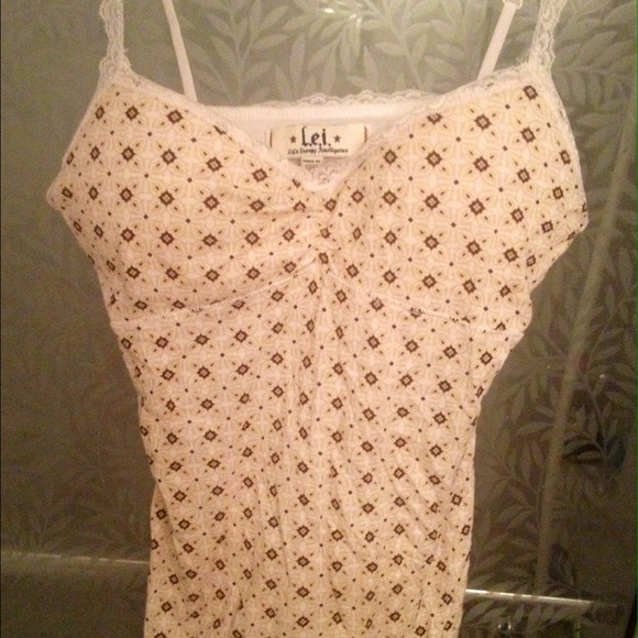 Cute beige and brown flower tank