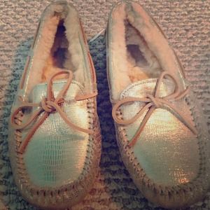 Gold ugg moccasins ✨