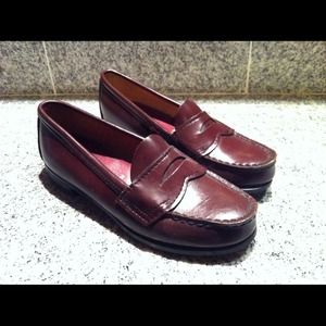 Oxblood Red Leather Loafers Vintage