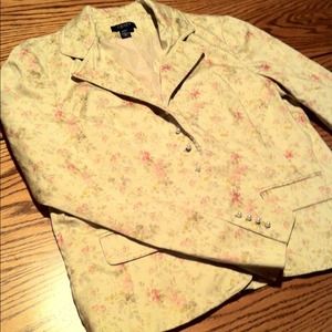 Chaps Ralph Lauren Tan Floral Blazer