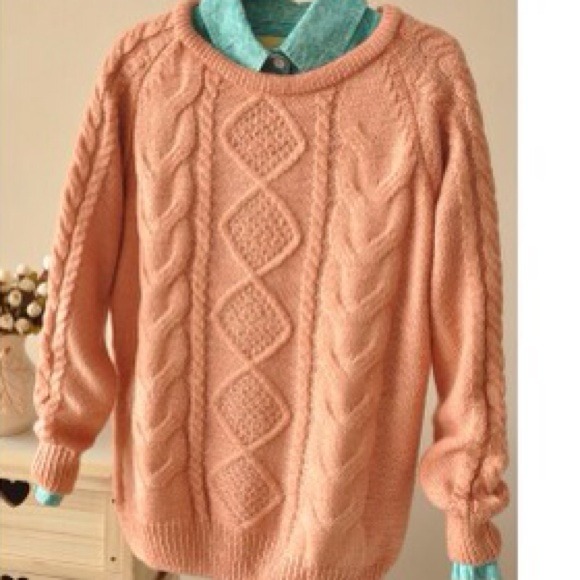 Sweaters - New pink British Style Sweet Cable Sweater
