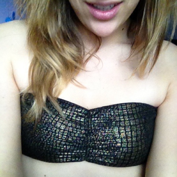 ❌SOLD❌Black and Gold Bandeau
