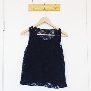 American Apparel Black Lace Tank One Size