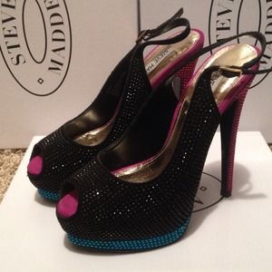 Steve Madden Sparkle statement sling backs