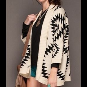 Aztec print cardigan