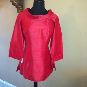 Kimono inspired silk tunic
