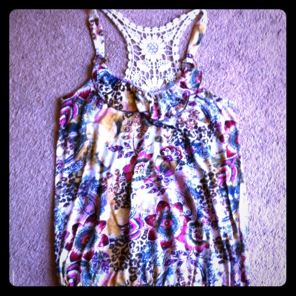 Lace back tank
